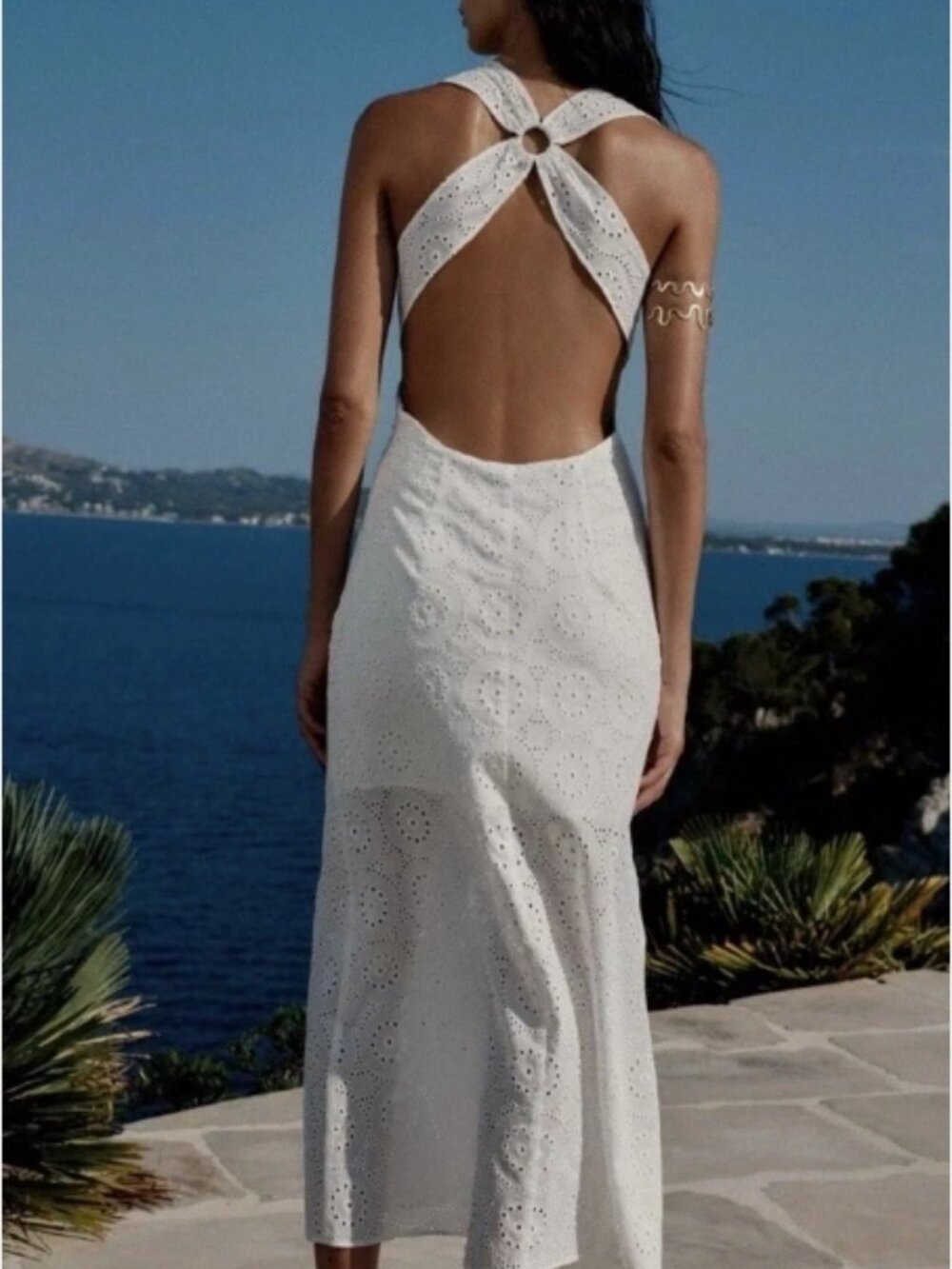 NWT ZARA EMBROIDERED MIDI DRESS 2869 XL